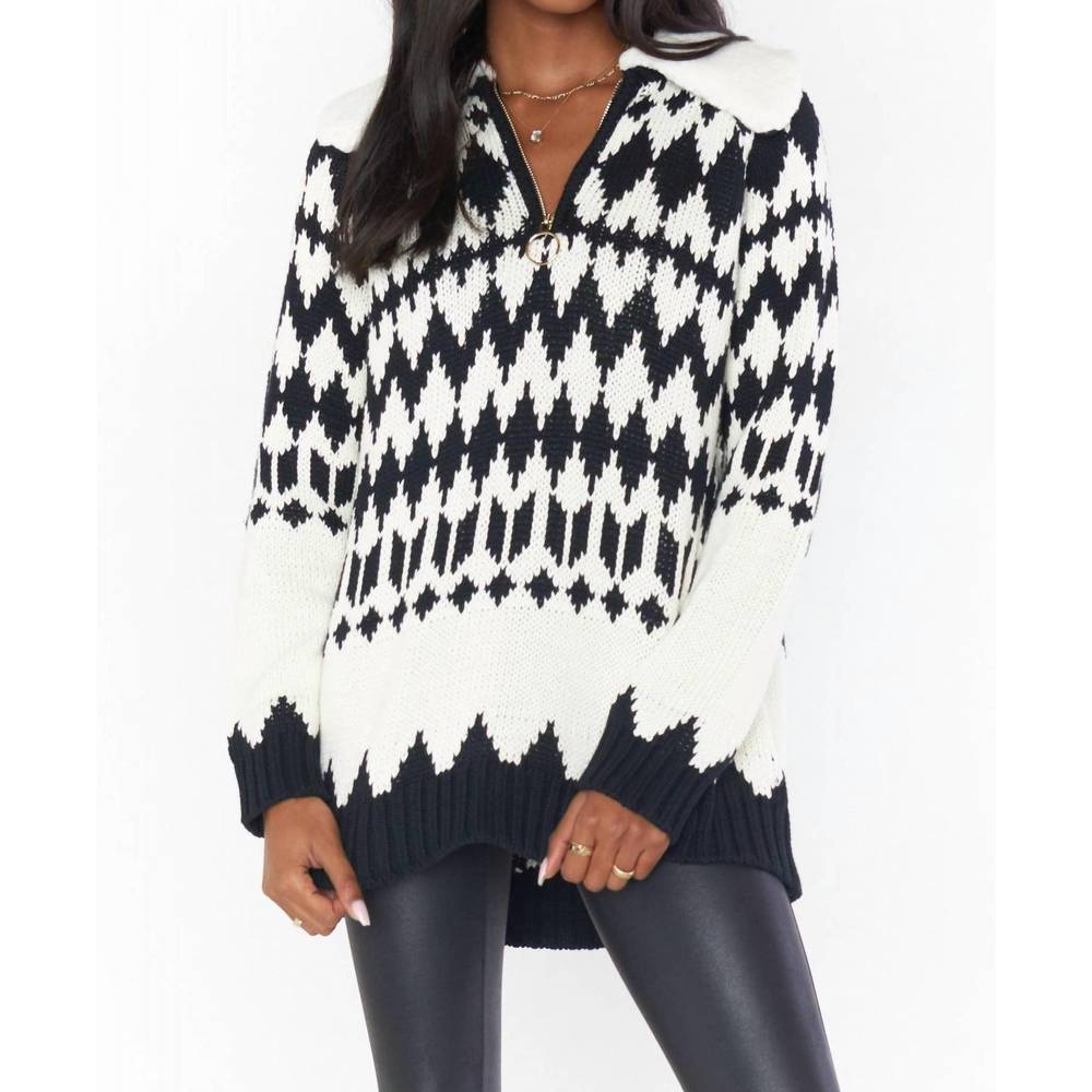 NEW SHOW ME YOUR MUMU sun valley pullover in white with faux sherpa